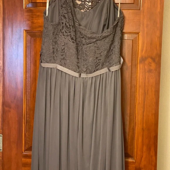 DAVIDS BRIDAL ONE SHOULDER LONG DRESS - Picture 3 of 13